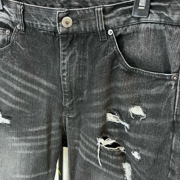 CSG cut off style denim jean shorts distressed size 34 - Picture 5 of 14